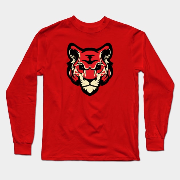 Red Tiger Long Sleeve T-Shirt by Kunstlerstudio